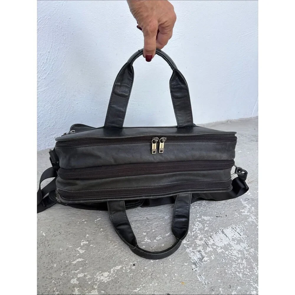 Tumi Alpha Napa leather expandable briefcase